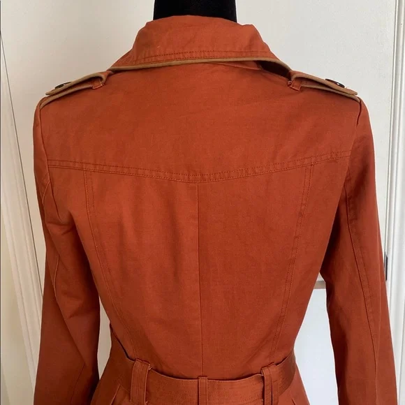 Pink Martini Terracotta belted Trench Coat Size X-Small will fit Small to Medium - Picture 7 of 17